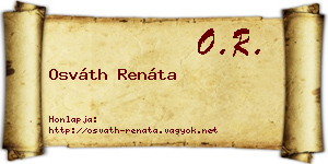 Osváth Renáta névjegykártya